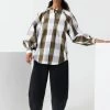 Kowtow Ella Shirt - Khaki Check EOS Sale*