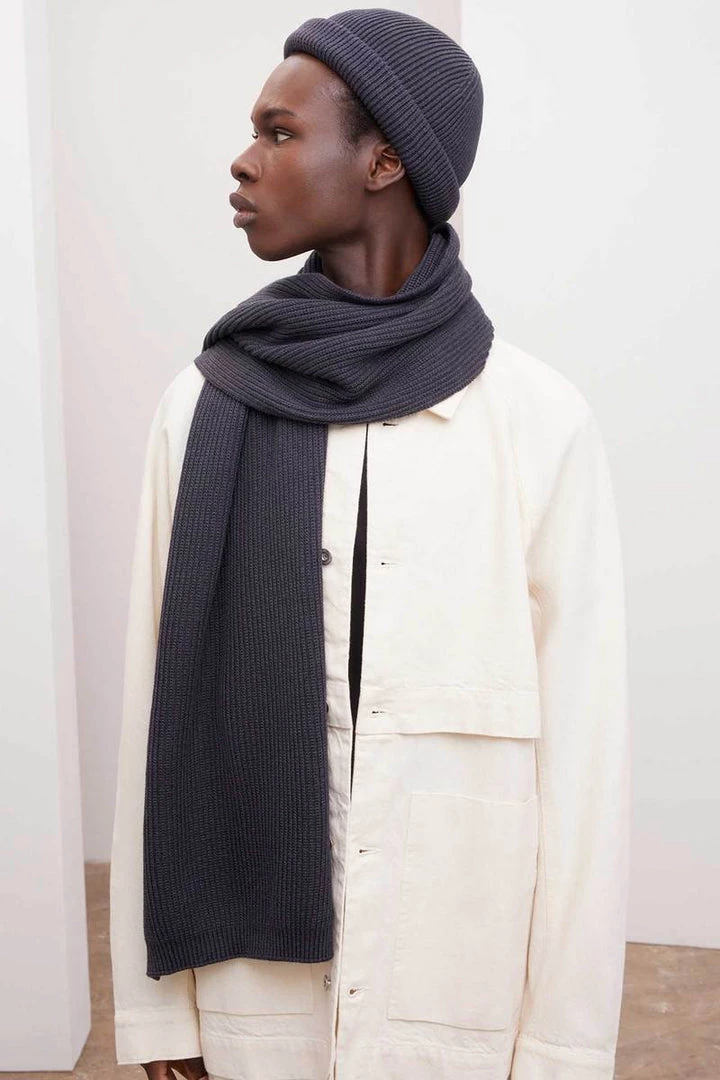 Kowtow EOS Sale* Unisex Fisherman Scarf - Charcoal Marle 3 Kowtow EOS Sale* Unisex Fisherman Scarf - Charcoal Marle