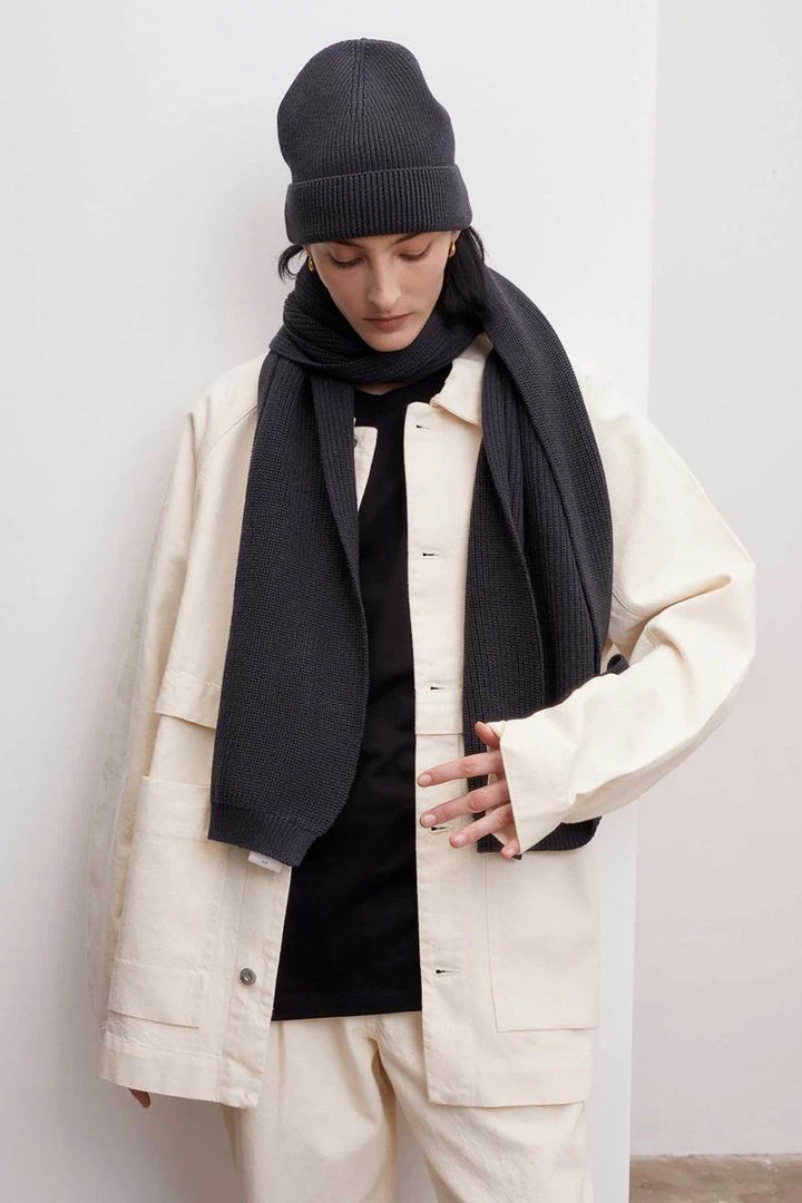 Kowtow EOS Sale* Unisex Fisherman Scarf - Charcoal Marle 5 Kowtow EOS Sale* Unisex Fisherman Scarf - Charcoal Marle