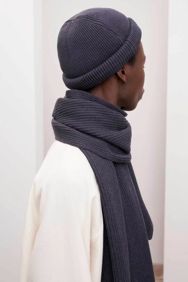 Kowtow EOS Sale* Unisex Fisherman Scarf - Charcoal Marle 6 Kowtow EOS Sale* Unisex Fisherman Scarf - Charcoal Marle