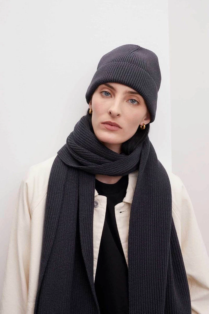 Kowtow EOS Sale* Unisex Fisherman Scarf - Charcoal Marle 7 Kowtow EOS Sale* Unisex Fisherman Scarf - Charcoal Marle
