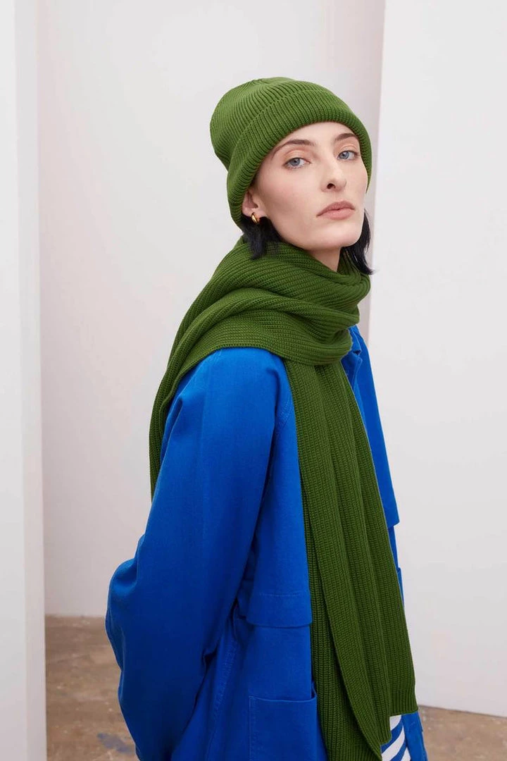 Kowtow Unisex Fisherman Scarf - Grass EOS Sale* 3 Kowtow Unisex Fisherman Scarf - Grass EOS Sale*