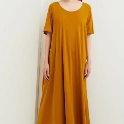 Kowtow Flare Dress - Gold