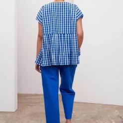 Kowtow Form Top – Blue & White Check