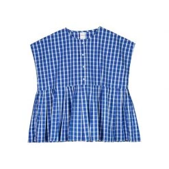 Kowtow Form Top – Blue & White Check