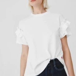 Kowtow EOS Sale* Frill Sleeve Tee – White