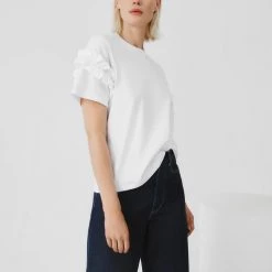 Kowtow EOS Sale* Frill Sleeve Tee – White
