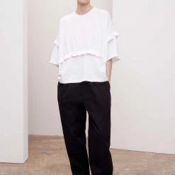 Kowtow Frill Boxy Top – White EOS Sale*