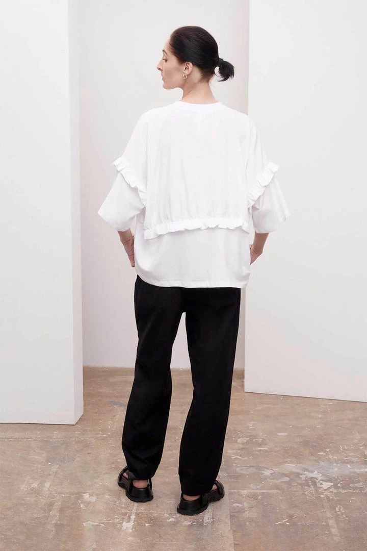 Kowtow Frill Boxy Top – White EOS Sale* 2 Kowtow Frill Boxy Top – White EOS Sale*