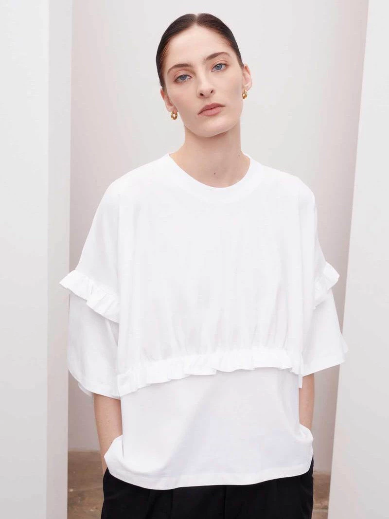 Kowtow Frill Boxy Top – White EOS Sale* 4 Kowtow Frill Boxy Top – White EOS Sale*