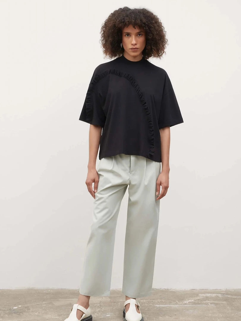 Kowtow Frill Tee - Black EOS Sale* 1 Kowtow Frill Tee - Black EOS Sale*