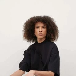 Kowtow Frill Tee - Black EOS Sale* 10 Kowtow Frill Tee - Black EOS Sale*
