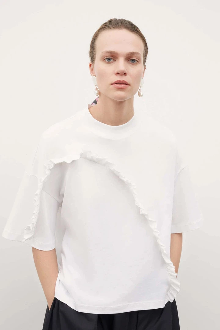 Kowtow Frill Tee - White EOS Sale* 3 Kowtow Frill Tee - White EOS Sale*