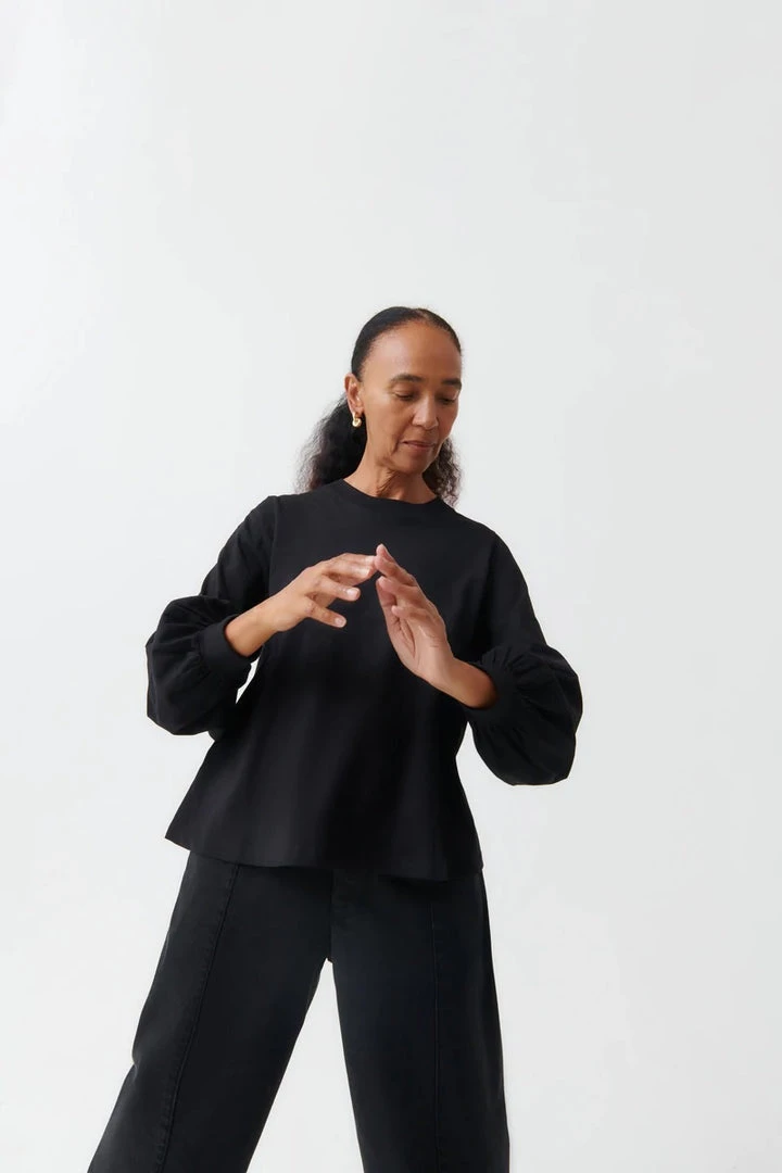 Kowtow Full Sleeve Top - Black EOS Sale* 4 Kowtow Full Sleeve Top - Black EOS Sale*