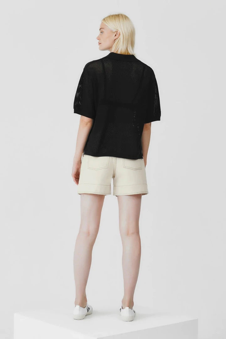 Kowtow Knitted Polo – Black EOS Sale* 2 Kowtow Knitted Polo – Black EOS Sale*
