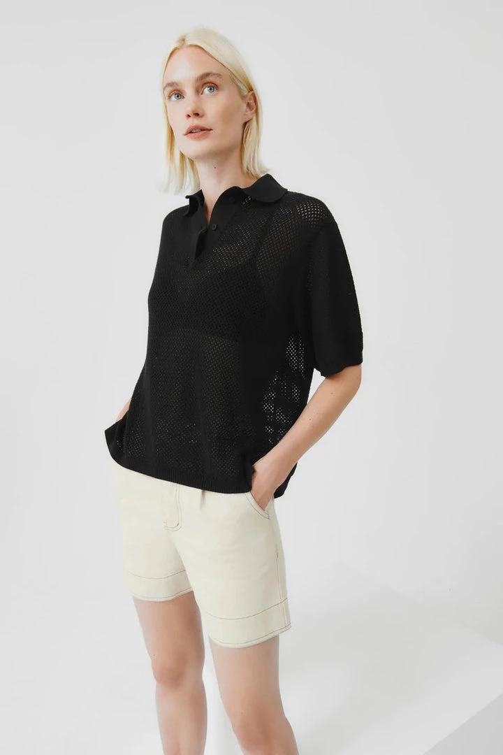 Kowtow Knitted Polo – Black EOS Sale* 3 Kowtow Knitted Polo – Black EOS Sale*