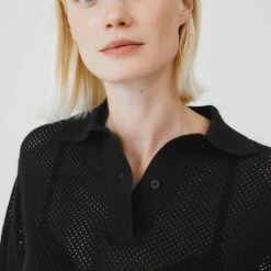 Kowtow Knitted Polo – Black EOS Sale* 12 Kowtow Knitted Polo – Black EOS Sale*