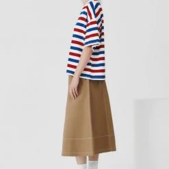 Kowtow EOS Sale* Oversized Boxy Tee – Red Blue Stripe