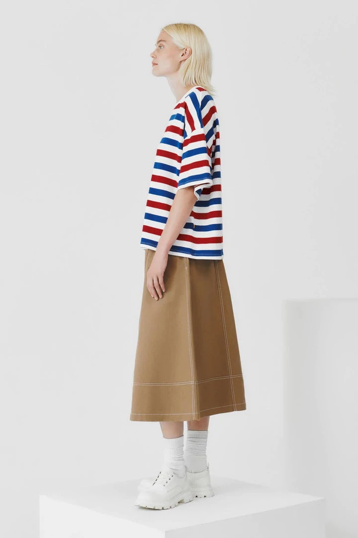 Kowtow EOS Sale* Oversized Boxy Tee – Red Blue Stripe 2 Kowtow EOS Sale* Oversized Boxy Tee – Red Blue Stripe
