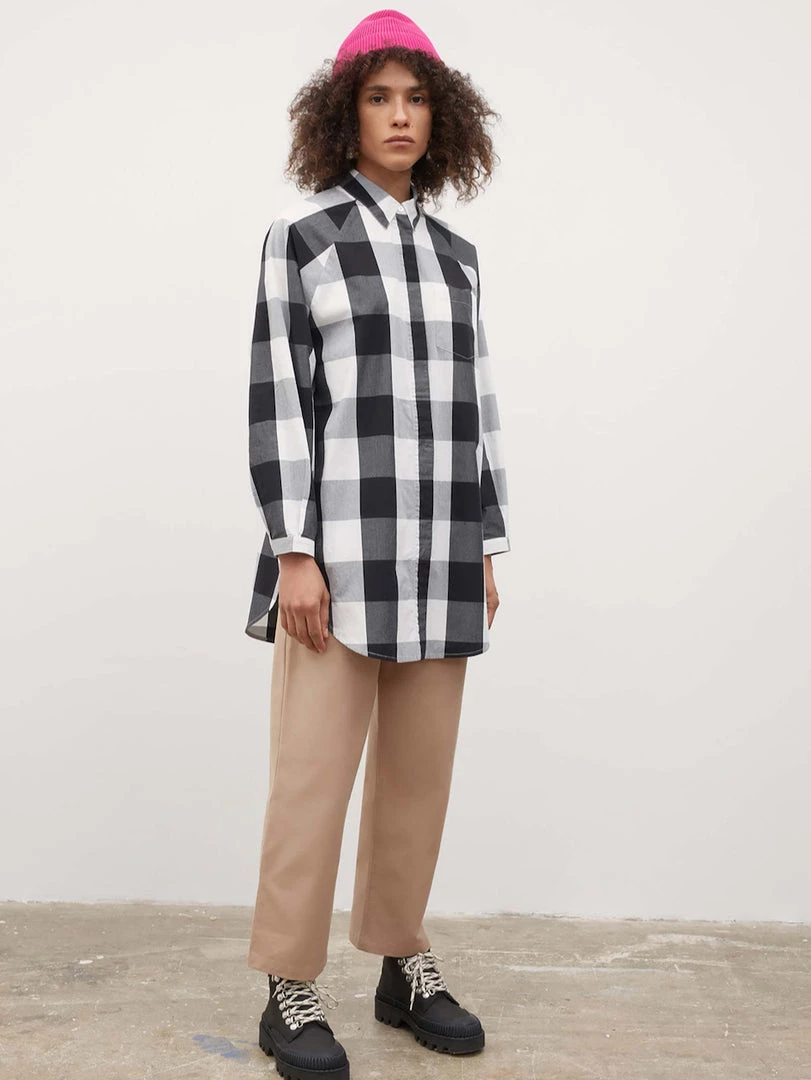 Kowtow Oversized Shirt - Black & White Check EOS Sale* 1 Kowtow Oversized Shirt - Black & White Check EOS Sale*