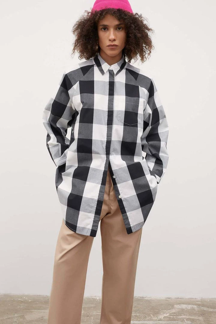 Kowtow Oversized Shirt - Black & White Check EOS Sale* 3 Kowtow Oversized Shirt - Black & White Check EOS Sale*