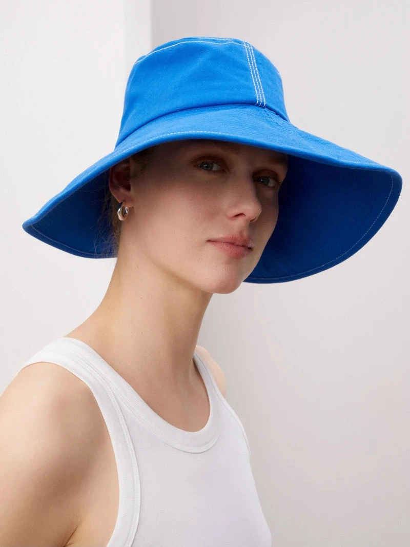 Kowtow Parasol Hat - Workwear Blue Denim 1 Kowtow Parasol Hat - Workwear Blue Denim