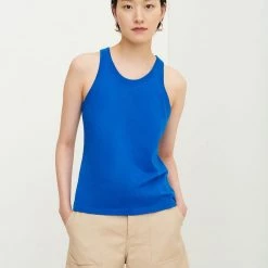 Kowtow Racer Back Singlet - Sea Blue