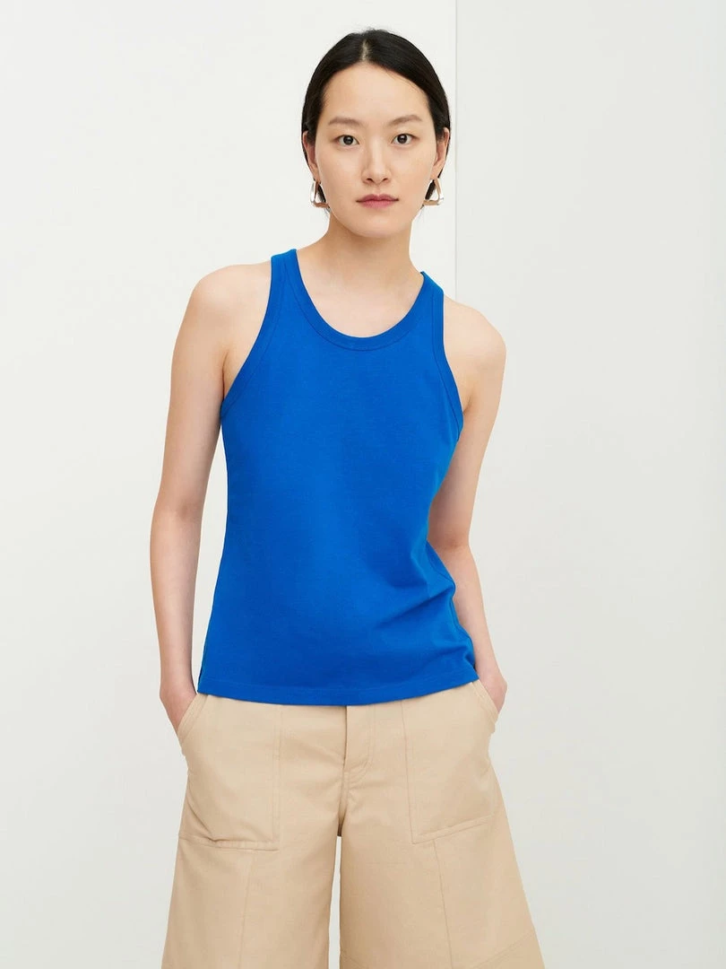 Kowtow Racer Back Singlet - Sea Blue 1 Kowtow Racer Back Singlet - Sea Blue