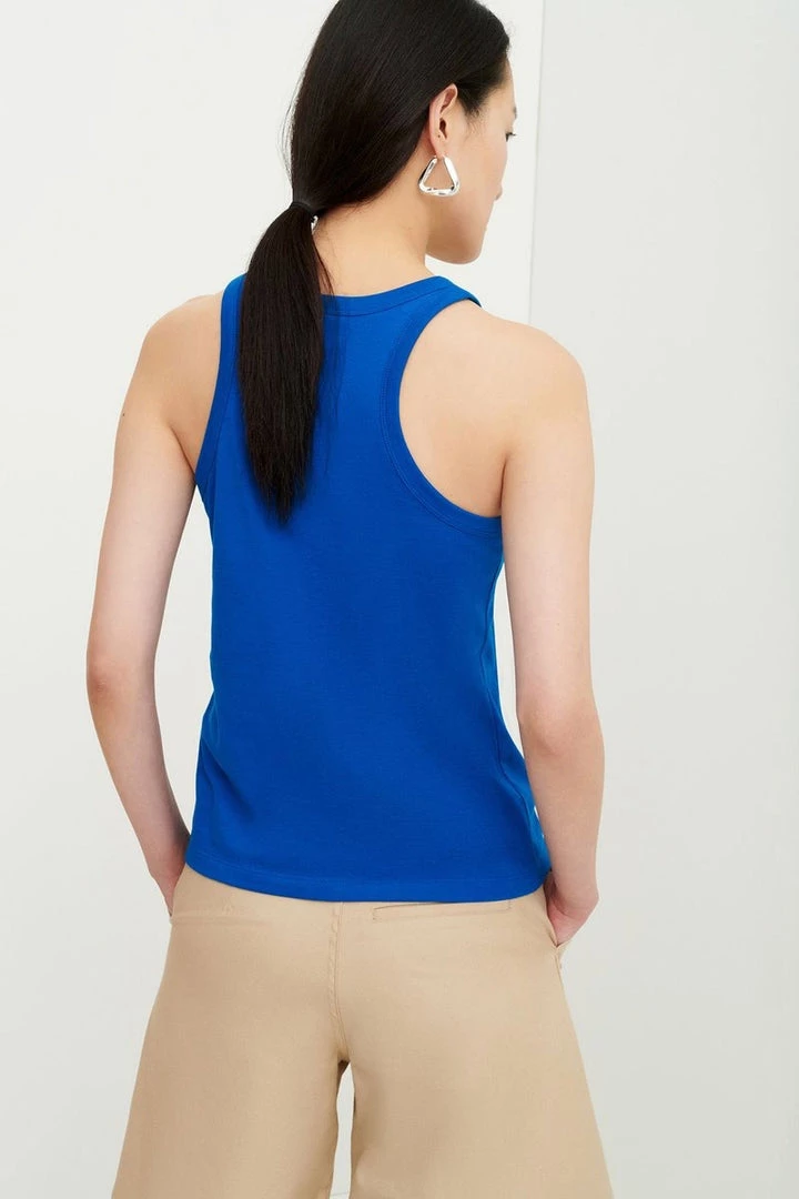 Kowtow Racer Back Singlet - Sea Blue 2 Kowtow Racer Back Singlet - Sea Blue