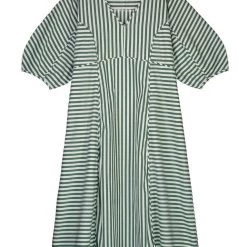 Kowtow EOS Sale* Sculptured Dress – Green & White Stripe