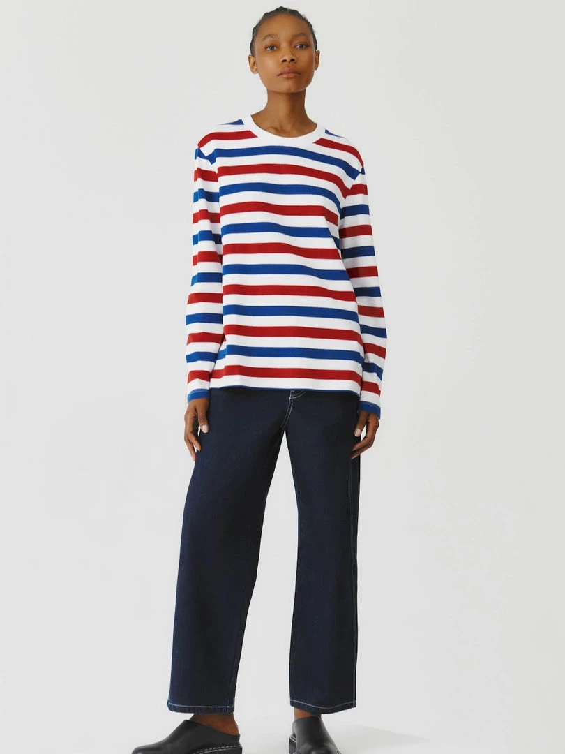 Kowtow Unisex Stripe Crew – Red Blue Stripe EOS Sale* 1 Kowtow Unisex Stripe Crew – Red Blue Stripe EOS Sale*