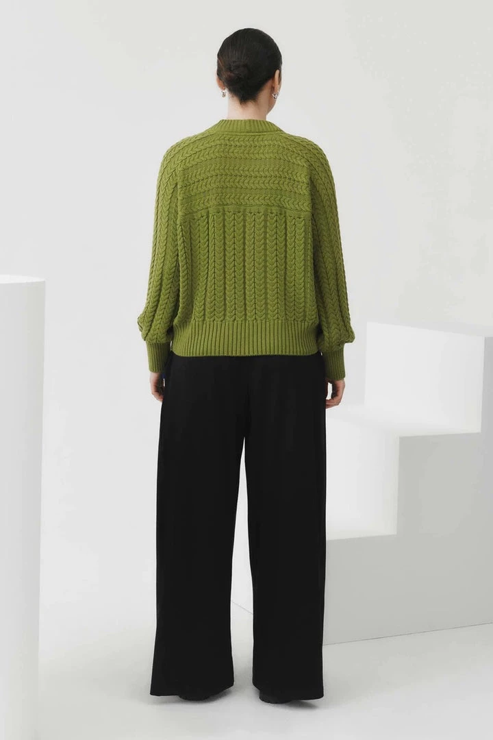 Kowtow Cable Sweater - Leaf EOS Sale* 5 Kowtow Cable Sweater - Leaf EOS Sale*