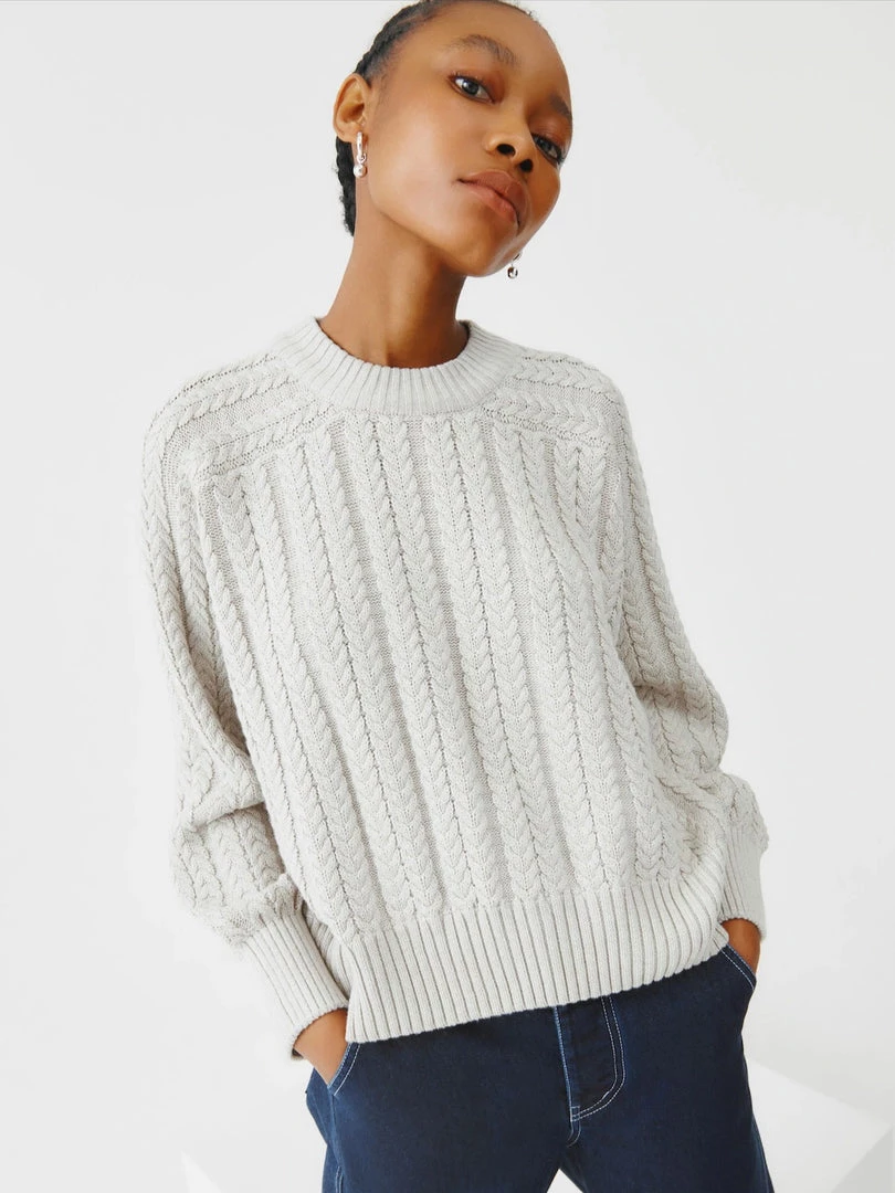 Kowtow Cable Sweater - Marle EOS Sale* 1 Kowtow Cable Sweater - Marle EOS Sale*