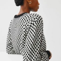 Kowtow Checkerboard Knit Crew – Black Check