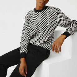 Kowtow Checkerboard Knit Crew – Black Check