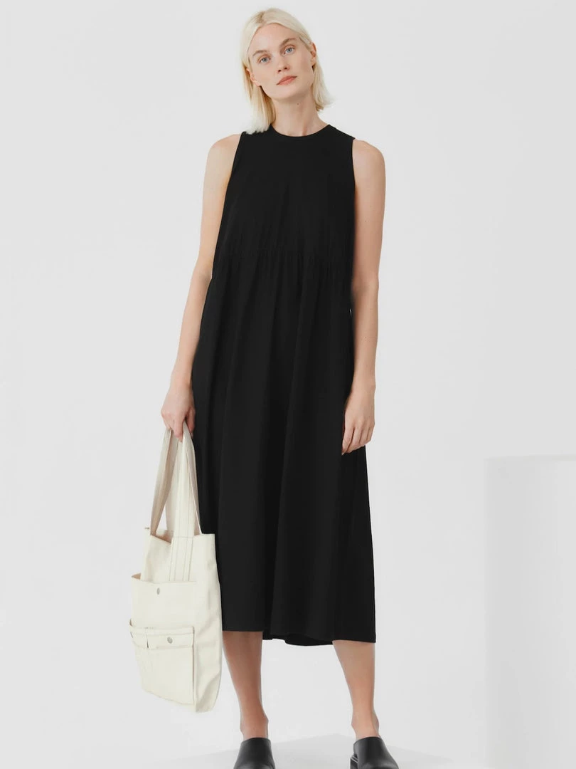 Kowtow EOS Sale* Curve Waist Dress – Black 1 Kowtow EOS Sale* Curve Waist Dress – Black