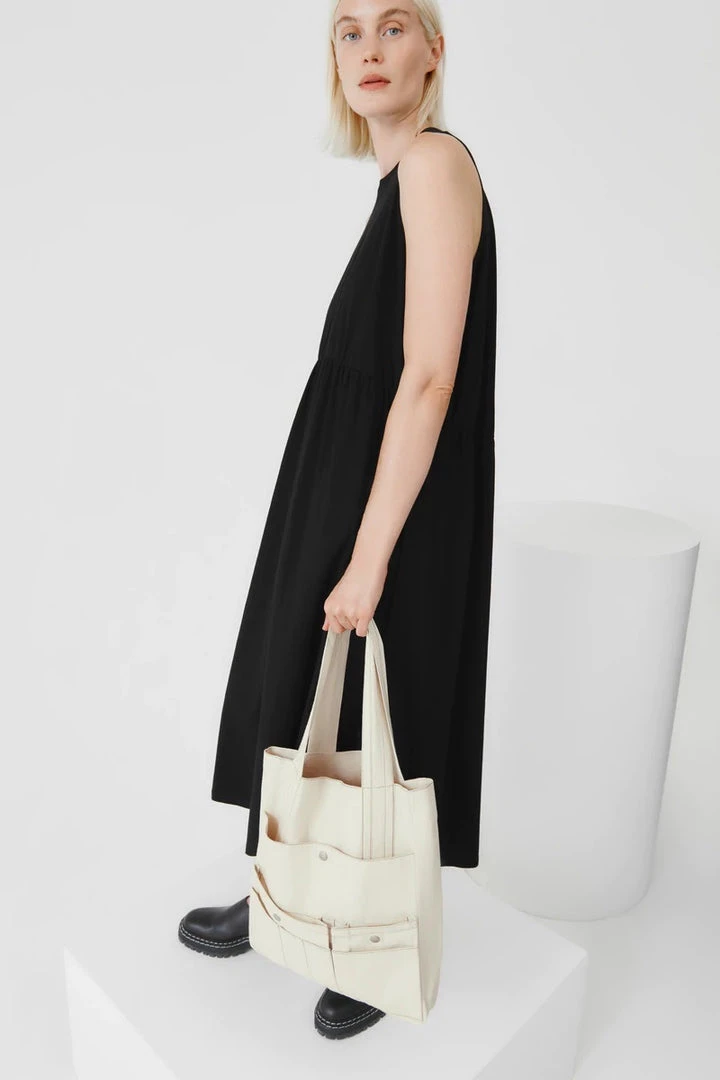 Kowtow EOS Sale* Curve Waist Dress – Black 2 Kowtow EOS Sale* Curve Waist Dress – Black