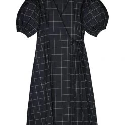 Kowtow EOS Sale* Etel Wrap Dress – Black Grid 13 Kowtow EOS Sale* Etel Wrap Dress – Black Grid