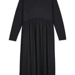 Kowtow Long Sleeve Gather Dress – Black EOS Sale*