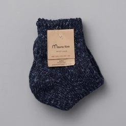 Mauna Kea Wardrobe Japanese Slub, Low-Cut Socks – Navy