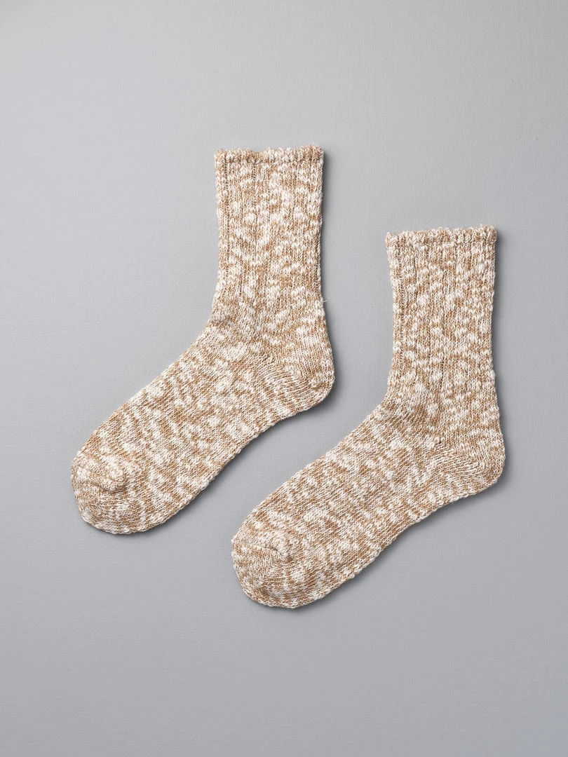 Mauna Kea Wardrobe Japanese Slub Socks – Beige 1 Mauna Kea Wardrobe Japanese Slub Socks – Beige