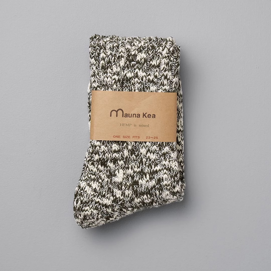 Mauna Kea Japanese Slub Socks – Olive Wardrobe 2 Mauna Kea Japanese Slub Socks – Olive Wardrobe