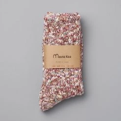 Mauna Kea Wardrobe Japanese Slub Socks – Magenta-multi