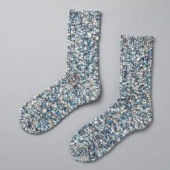 Mauna Kea Wardrobe Japanese Slub Socks – Peacock-multi