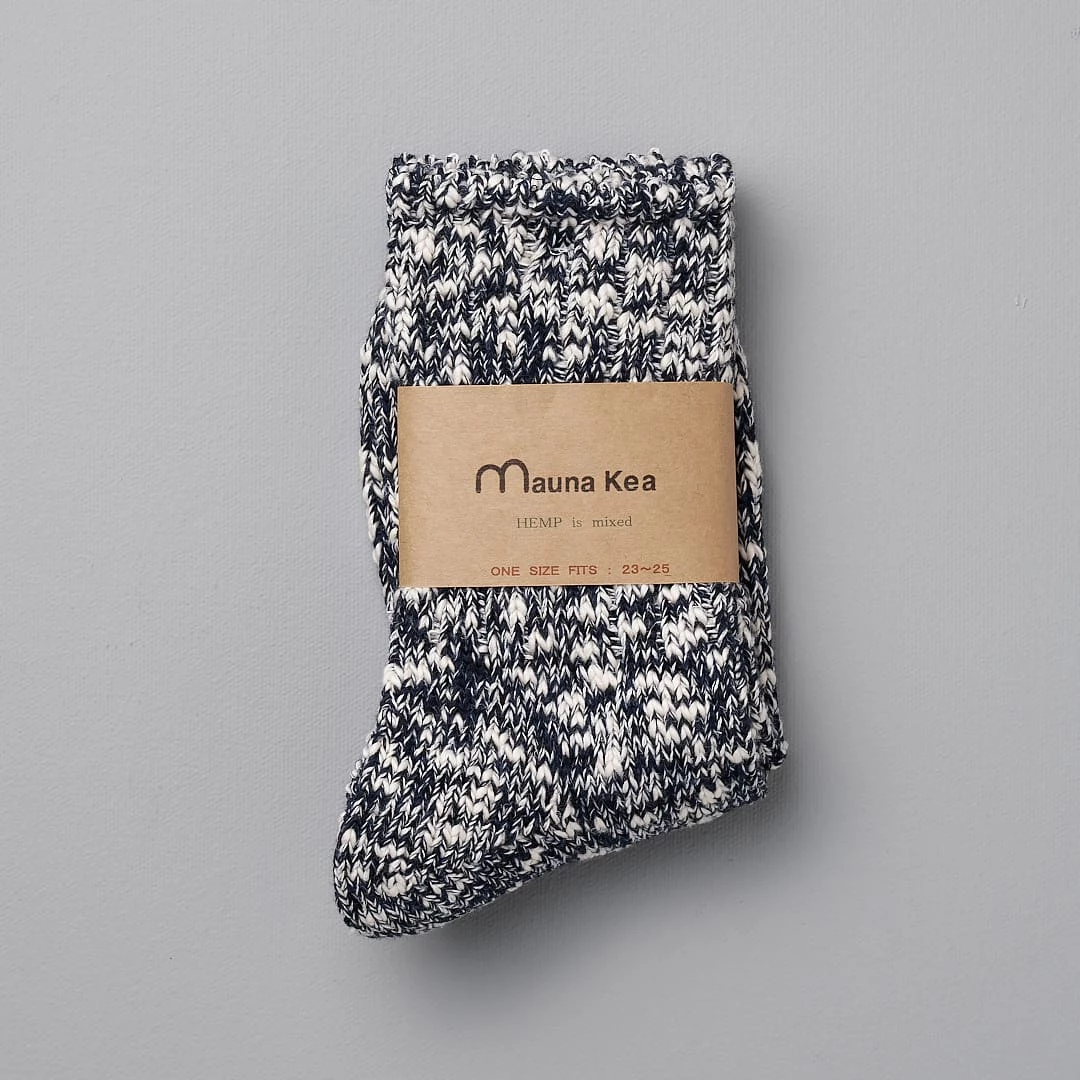 Mauna Kea Japanese Slub Socks – Navy 2 Mauna Kea Japanese Slub Socks – Navy