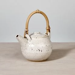 Nicola Shuttleworth Tea Pot – Speckled With Bamboo Handle Kitchen＋Table
