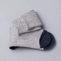 Nishiguchi Kutsushita Boston Slab Socks – Grey Denim