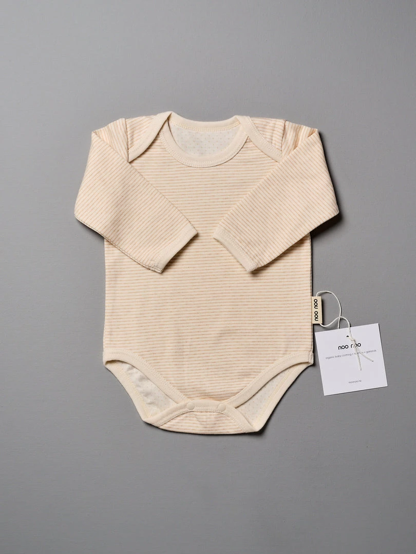 Noo Noo Baby+Child Organic Long Sleeve Onesie - Stripe 1 Noo Noo Baby+Child Organic Long Sleeve Onesie - Stripe