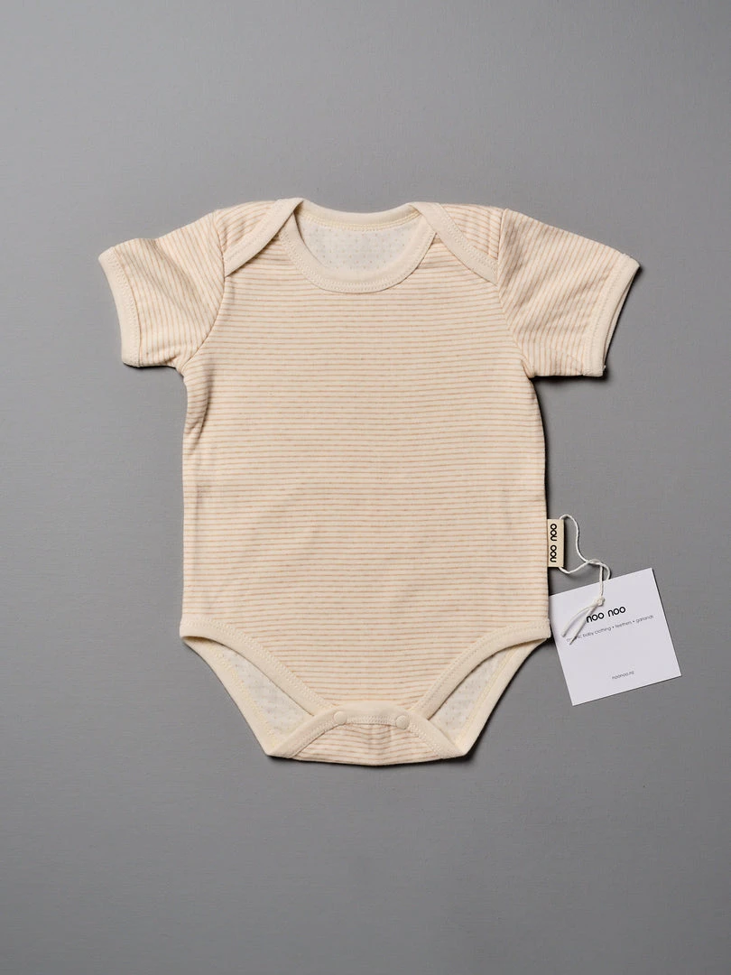 Noo Noo Baby+Child Organic Short Sleeve Onesie - Stripe 1 Noo Noo Baby+Child Organic Short Sleeve Onesie - Stripe