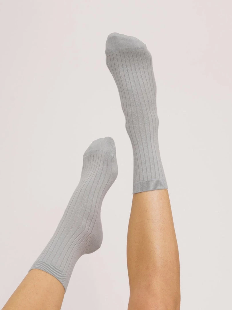 Organic Basics Organic Cotton Rib Socks (2-pack) – Cloudy Blue 1 Organic Basics Organic Cotton Rib Socks (2-pack) – Cloudy Blue
